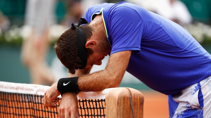 Del Potro vient de perdre le premier set. On se dit que la suite ne sera pas facile pour lui.